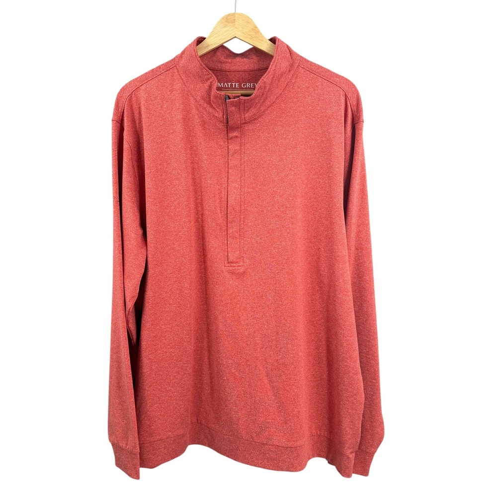 HAUS OF GREY Pullover‎ Red Heather Half Zip Performance Mens XL
